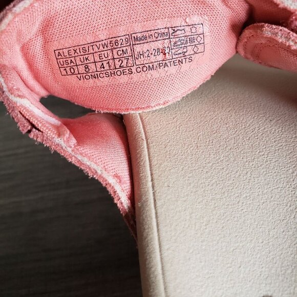 Vionic Pink Sandals with Criss-Cross Straps and Platform Sole - Picture 10 of 11